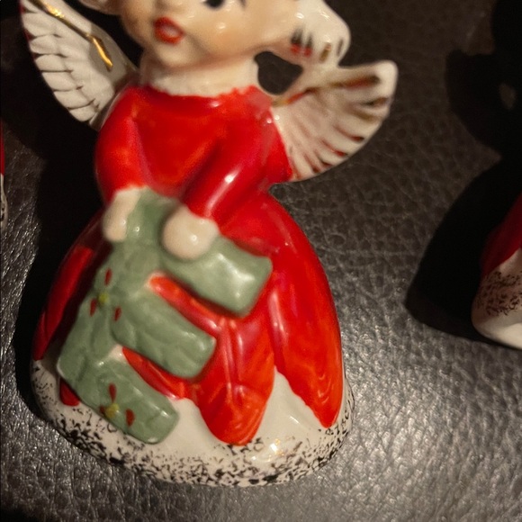 VINTAGE NAPCO NOEL POINSETTIA ANGELS CANDLE HOLDERS #1628 JAPAN - Picture 10 of 10